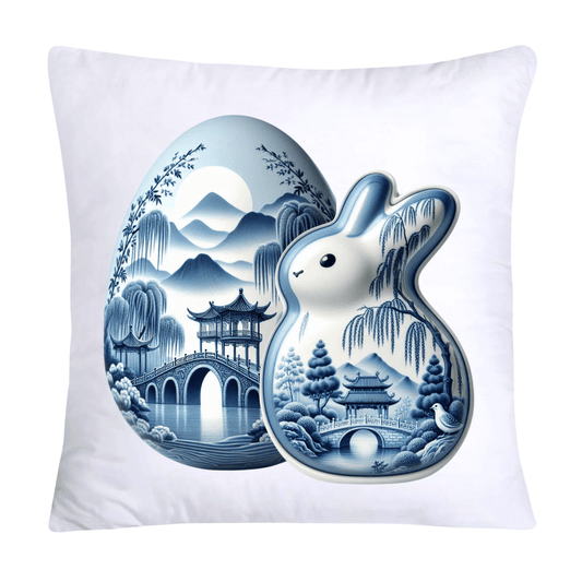 Blue Willow Easter Bunny/Peeps 18x18 Pillow Covers-1556