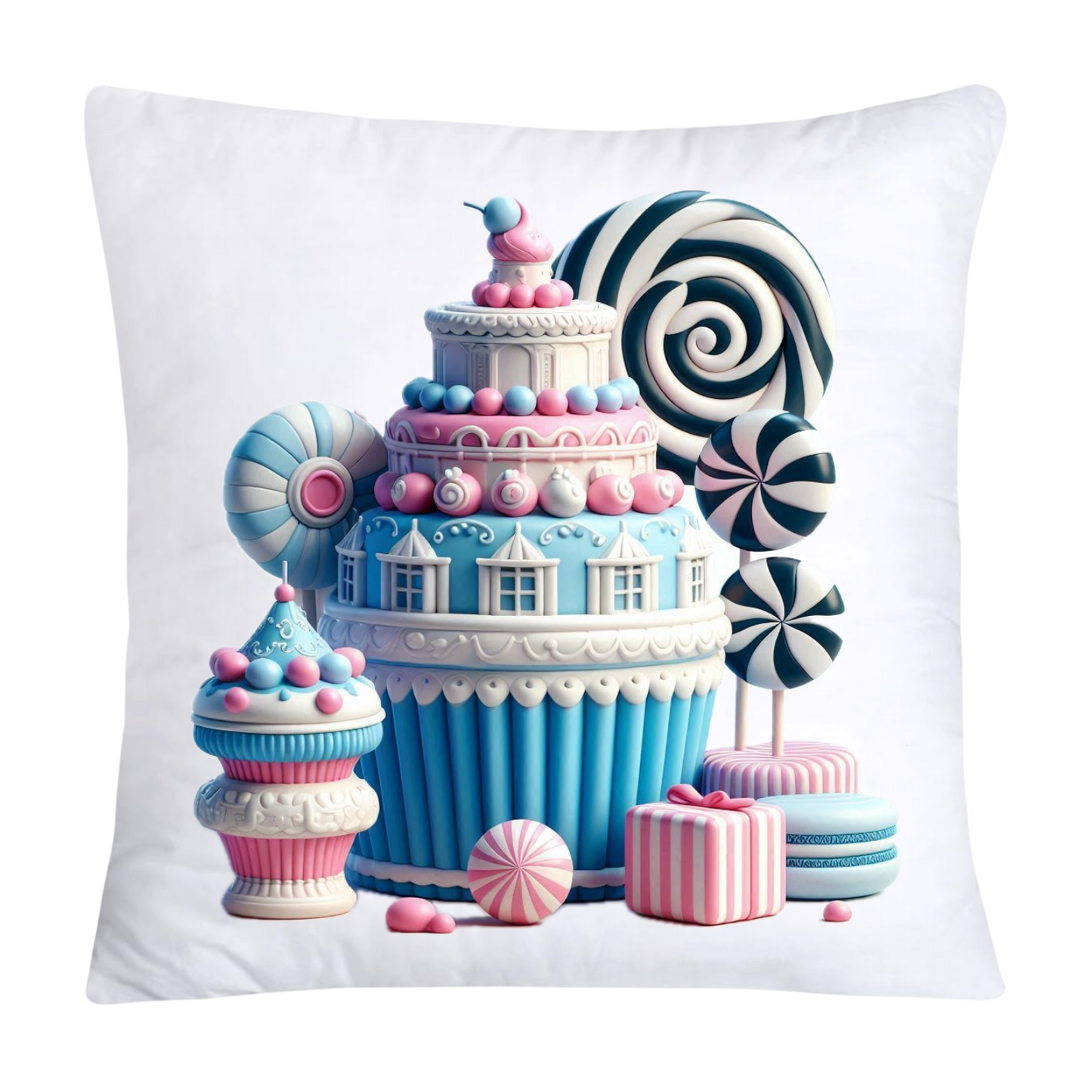 Blue Willow Chinoiserie Cupcake Throw Pillow Covers 18X18-534
