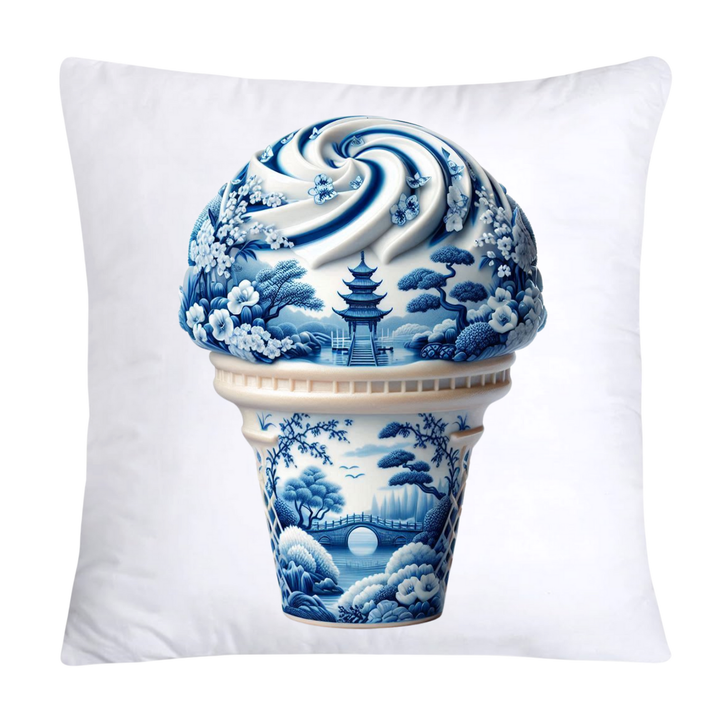 Blue Willow Adorable Ice Cream Pillow Covers 18X18-2639
