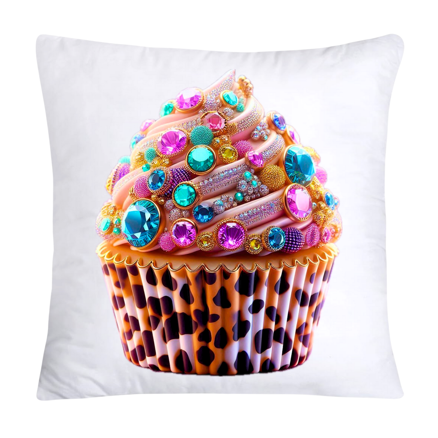 Wild Animal Print Cupcake Throw Pillow Covers 18x18-935