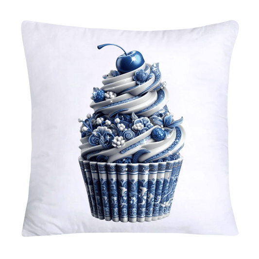 Blue Willow Chinoiserie Cupcake Throw Pillow Covers 18X18-1
