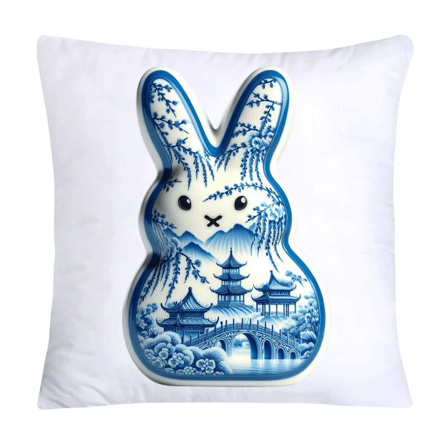 Blue Willow Easter Bunny/Peeps 18x18 Pillow Covers-1557