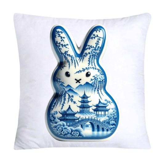 Blue Willow Easter Bunny/Peeps 18x18 Pillow Covers-1557