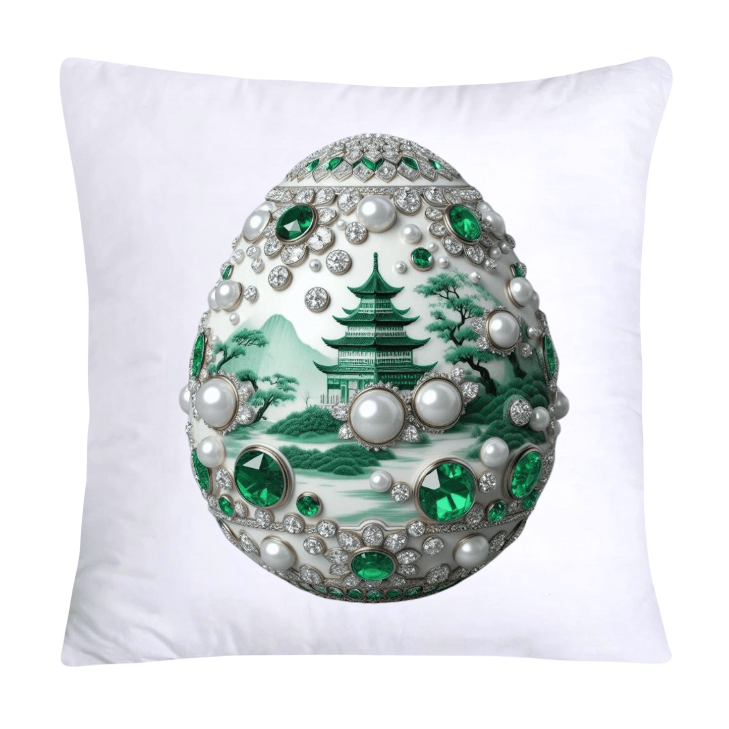 Green Willow Classic Egg 18x18 Pillow Covers-3124