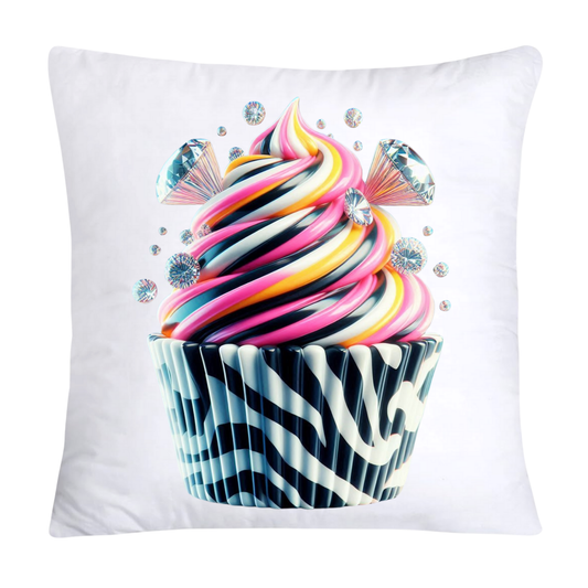 Cupcake Pillow Covers-Handblown Glass Inspired Art Images 18x18-1184