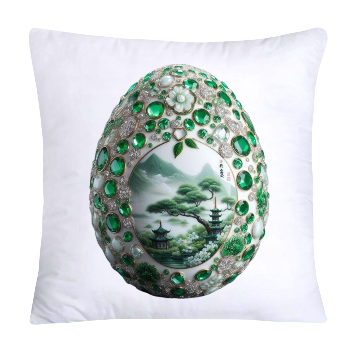 Green Willow Classic Egg 18x18 Pillow Covers-3117