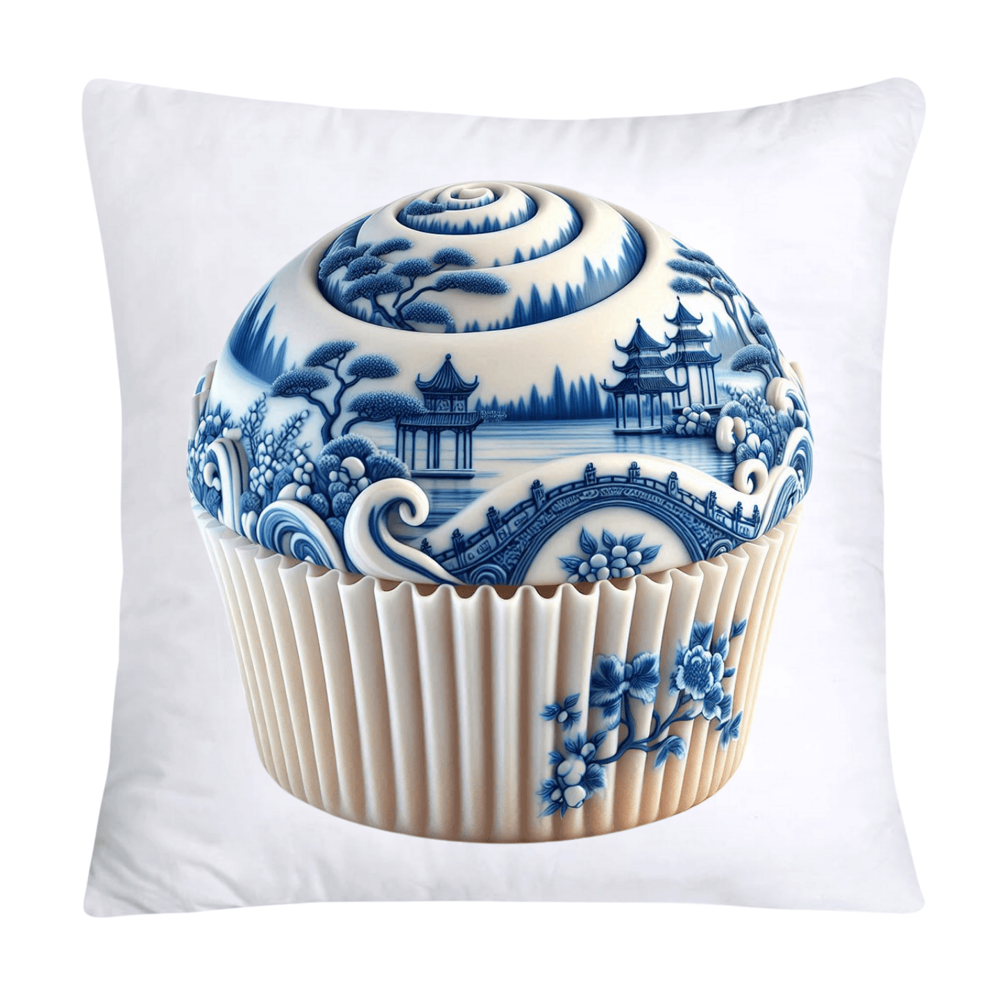 Blue Willow 18x18 Chinoiserie Cupcake Throw Pillow Covers-1536