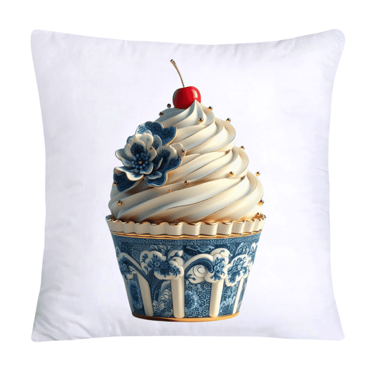 Blue Willow Chinoiserie Cupcake Throw Pillow Covers 18X18-589