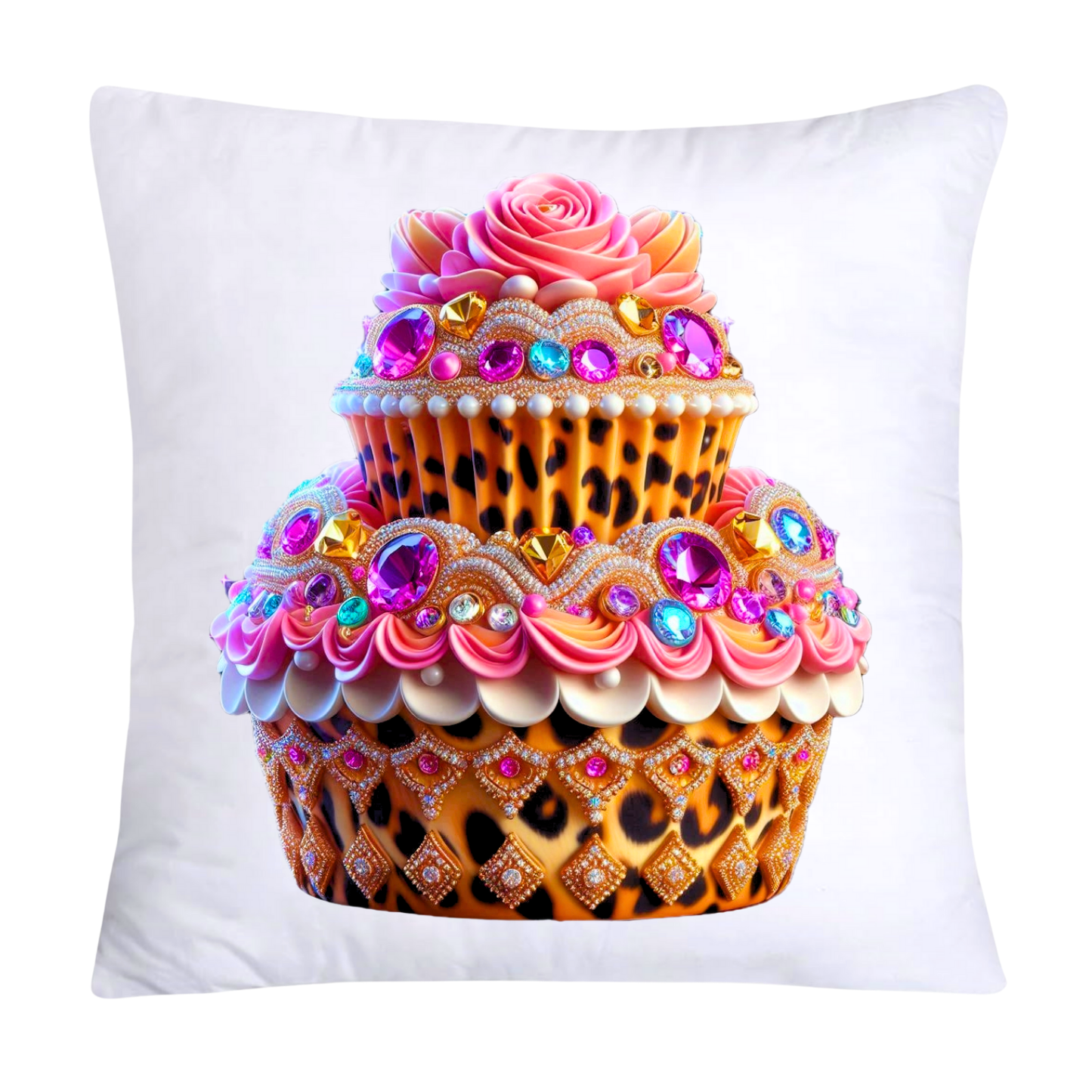 Wild Animal Print Cupcake Throw Pillow Covers 18x18-920
