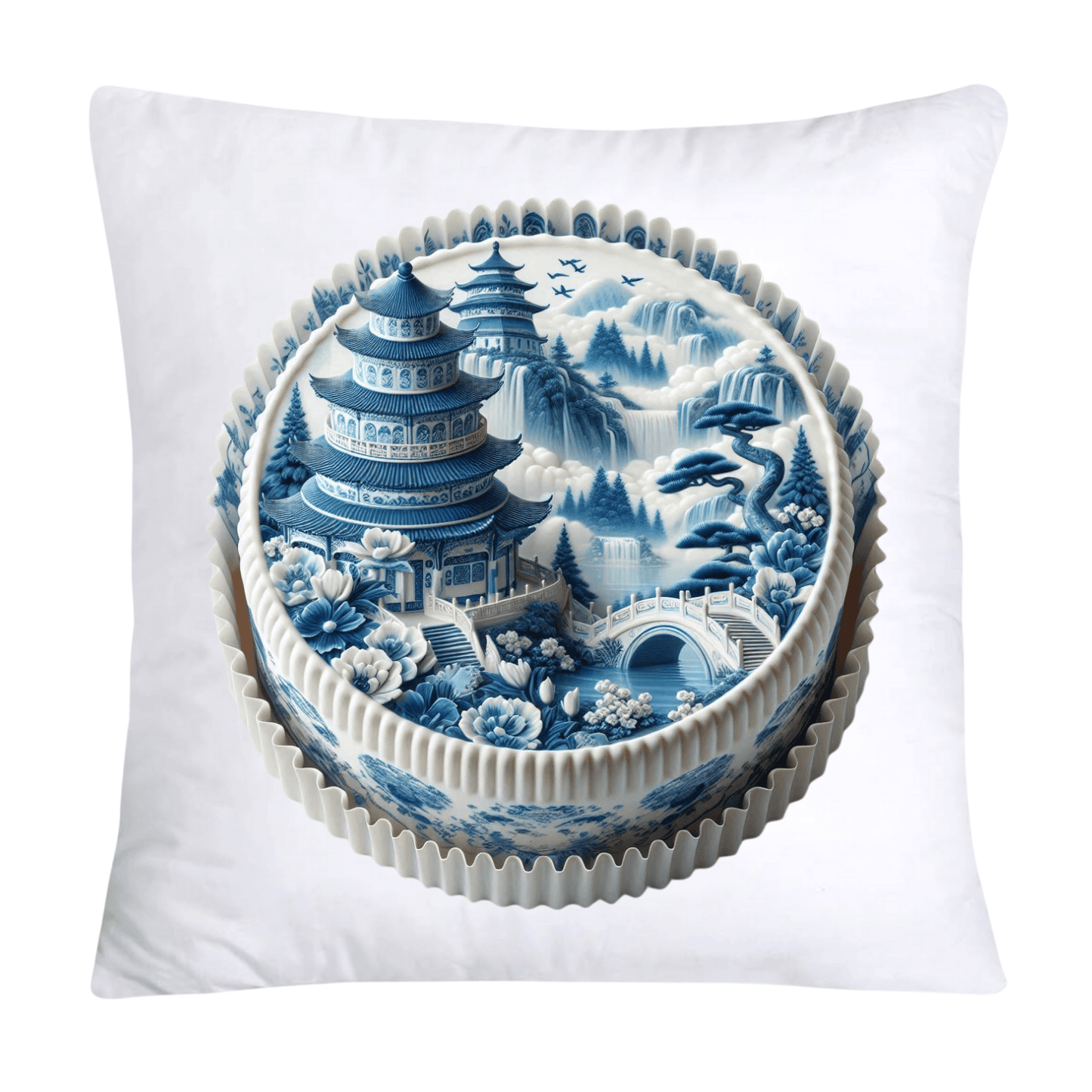 Blue Willow Sweet Cake 18x18 Pillow Covers-600