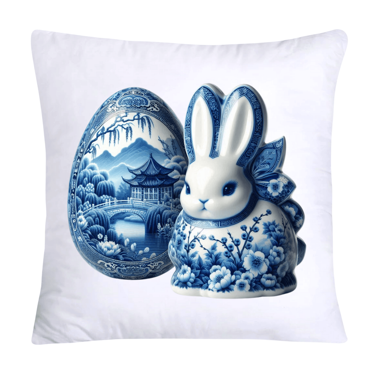 Blue Willow Easter Bunny/Peeps 18x18 Pillow Covers-160