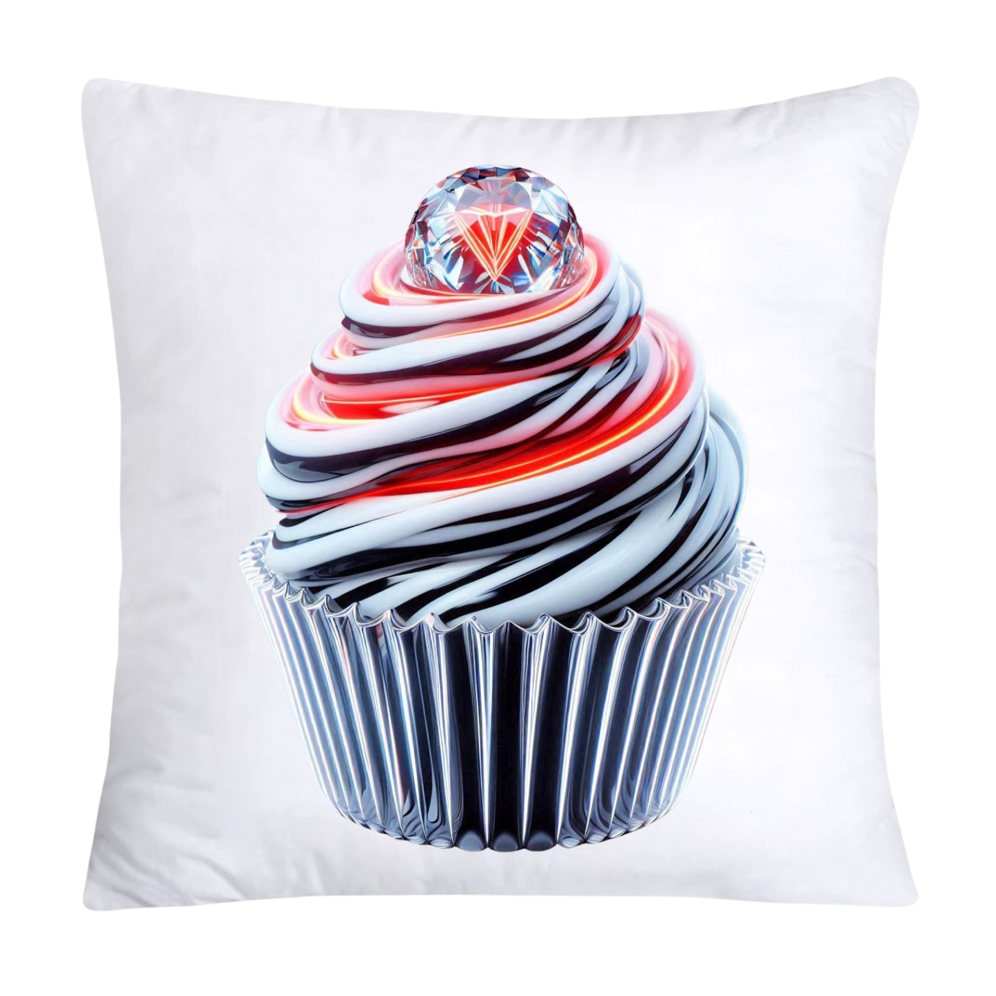 Cupcake Pillow Covers-Handblown Glass Inspired Art Images 18x18-1156