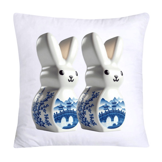 Blue Willow Easter Bunny/Peeps Pillow Covers-18x18-1573