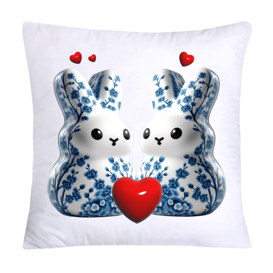 Blue Willow Easter Bunny/Peeps Pillow Covers-18x18-1564