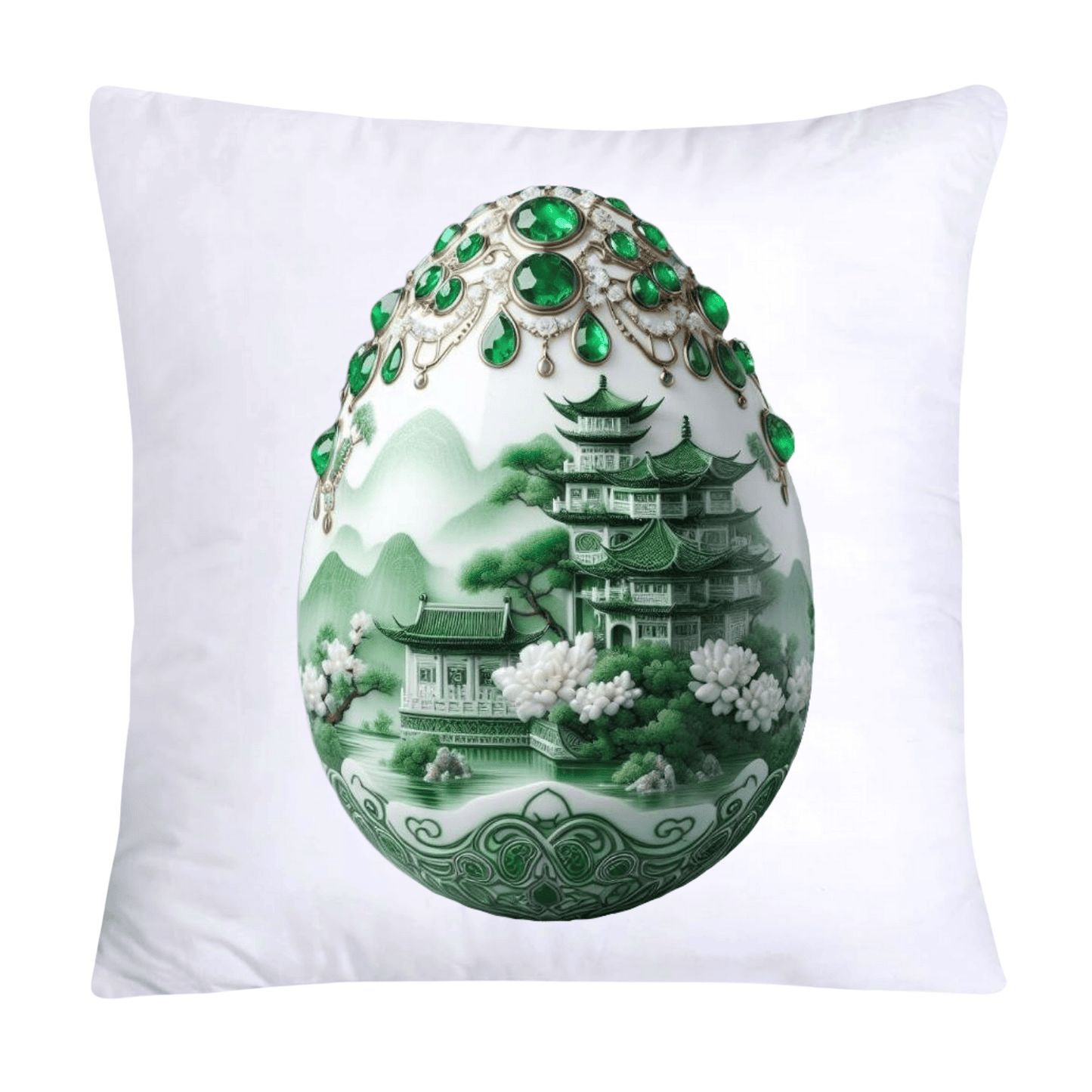 Green Willow Classic Egg 18x18 Pillow Covers-3159