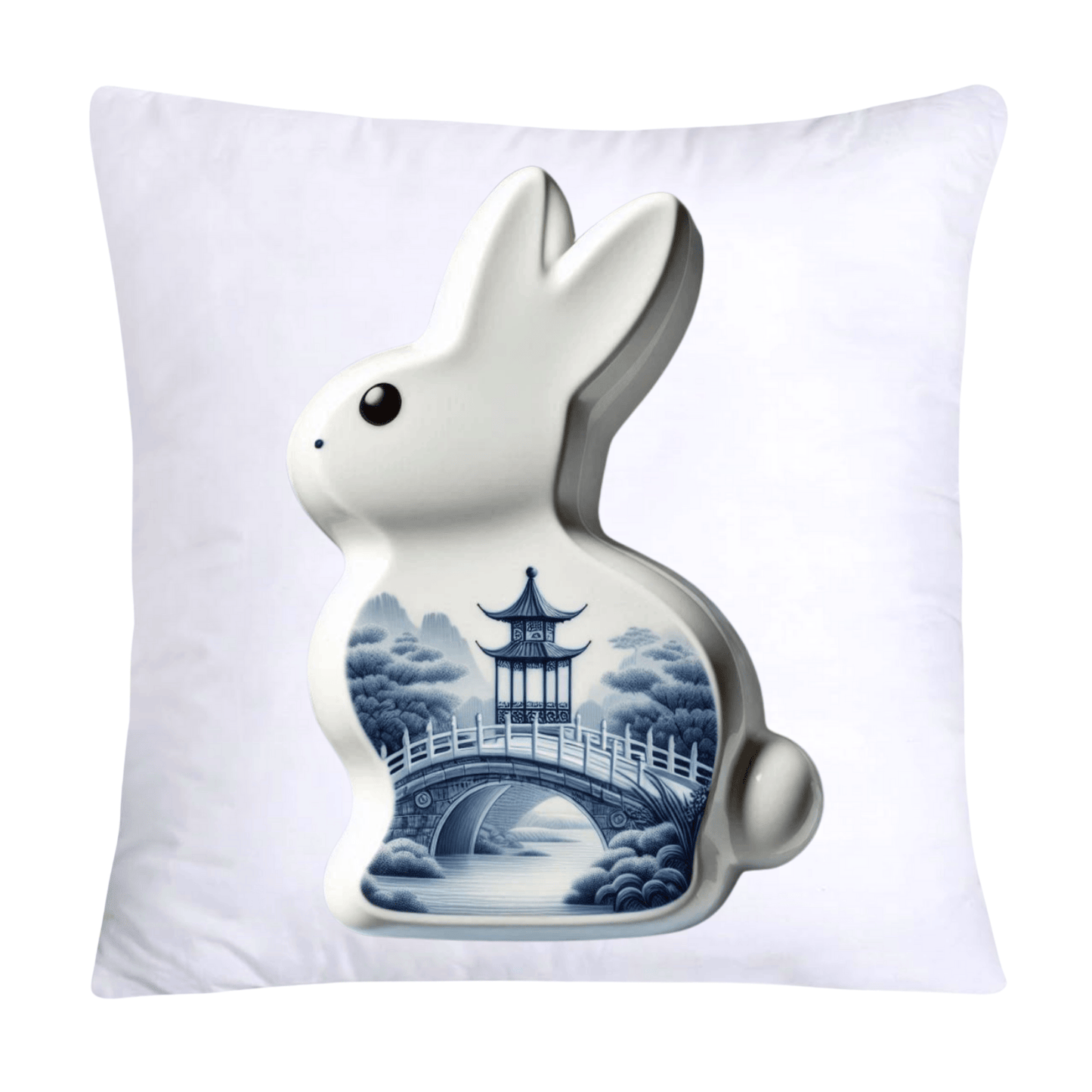 Blue Willow Easter Bunny/Peeps 18x18 Pillow Covers-1545