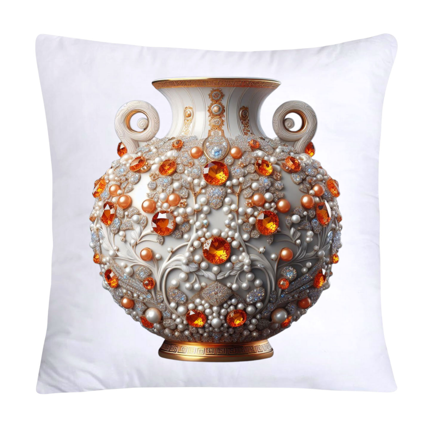 Orange and White Willow Vase Classic Chinoiserie 18X18 Pillow Covers-39