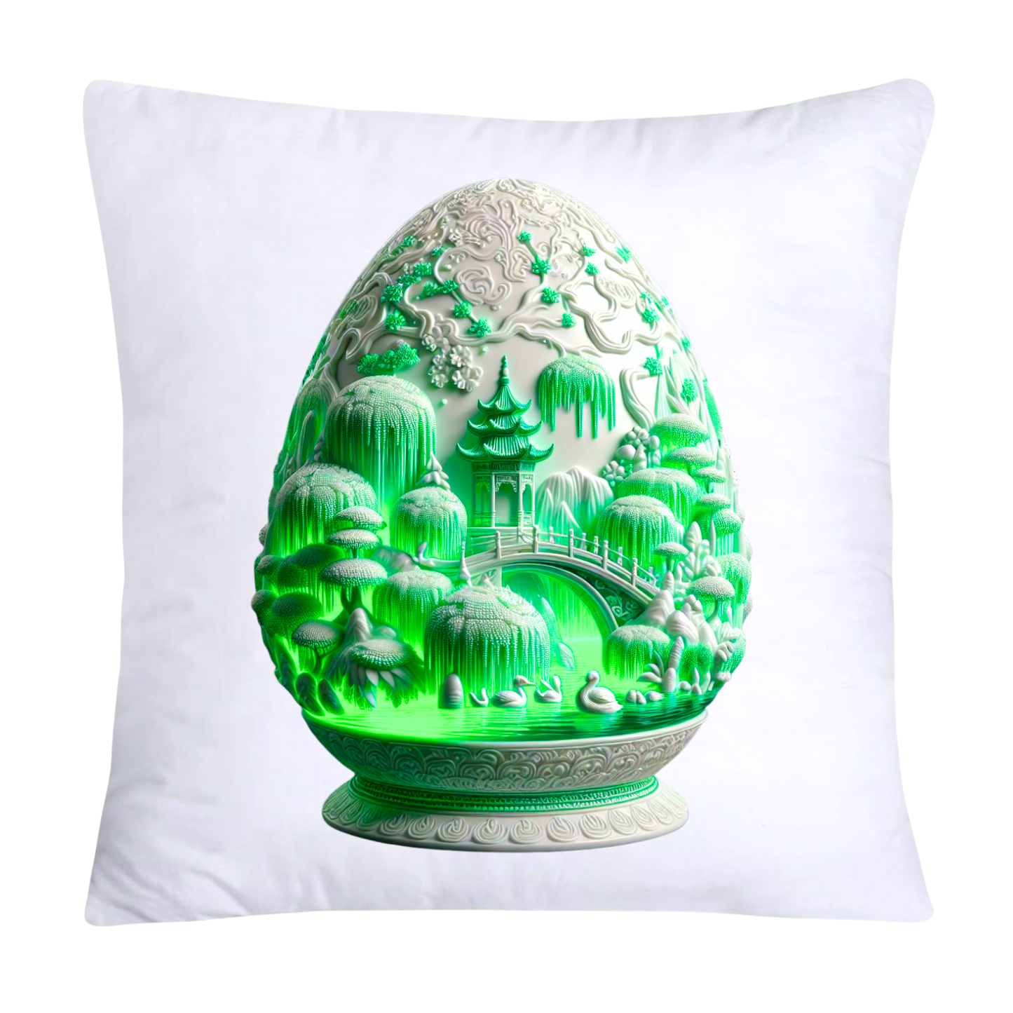 Green Willow Classic Egg 18x18 Pillow Covers-3143