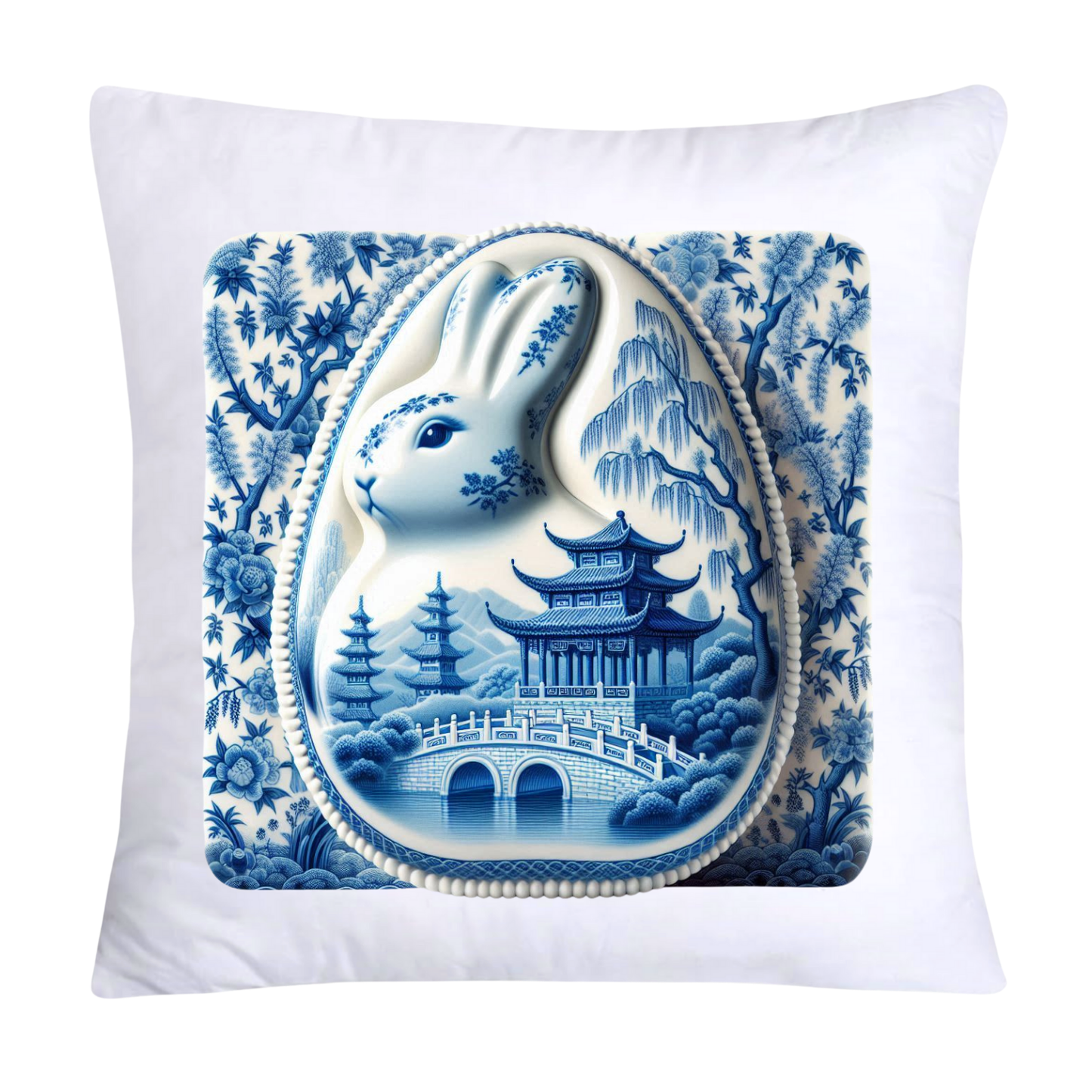 Blue Willow Easter Bunny/Peeps 18x18 Pillow Covers-1542