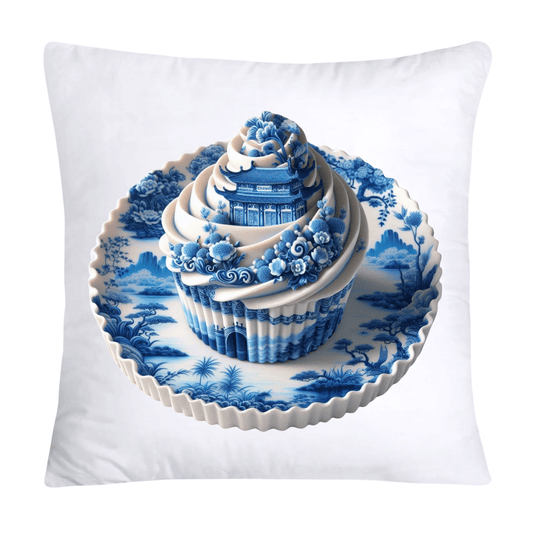 Blue Willow Chinoiserie Cupcake Throw Pillow Covers 18X18-1079