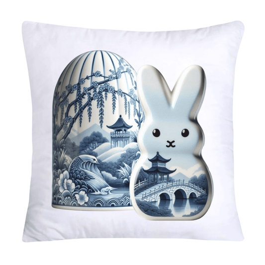 Blue Willow Easter Bunny/Peeps 18x18 Pillow Covers-1554