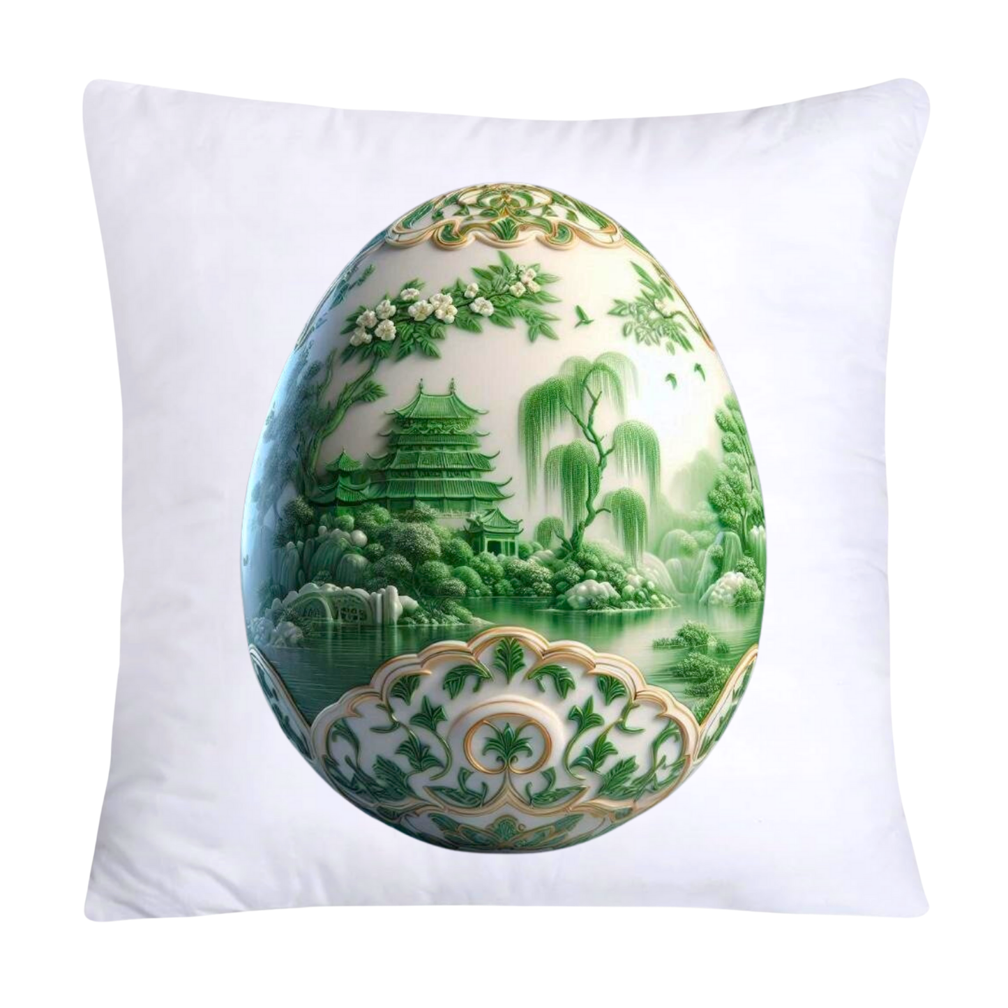 Green Willow Classic Egg 18x18 Pillow Covers-3139