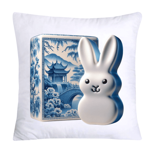 Blue Willow Easter Bunny/Peeps Pillow Covers-18x18-1056