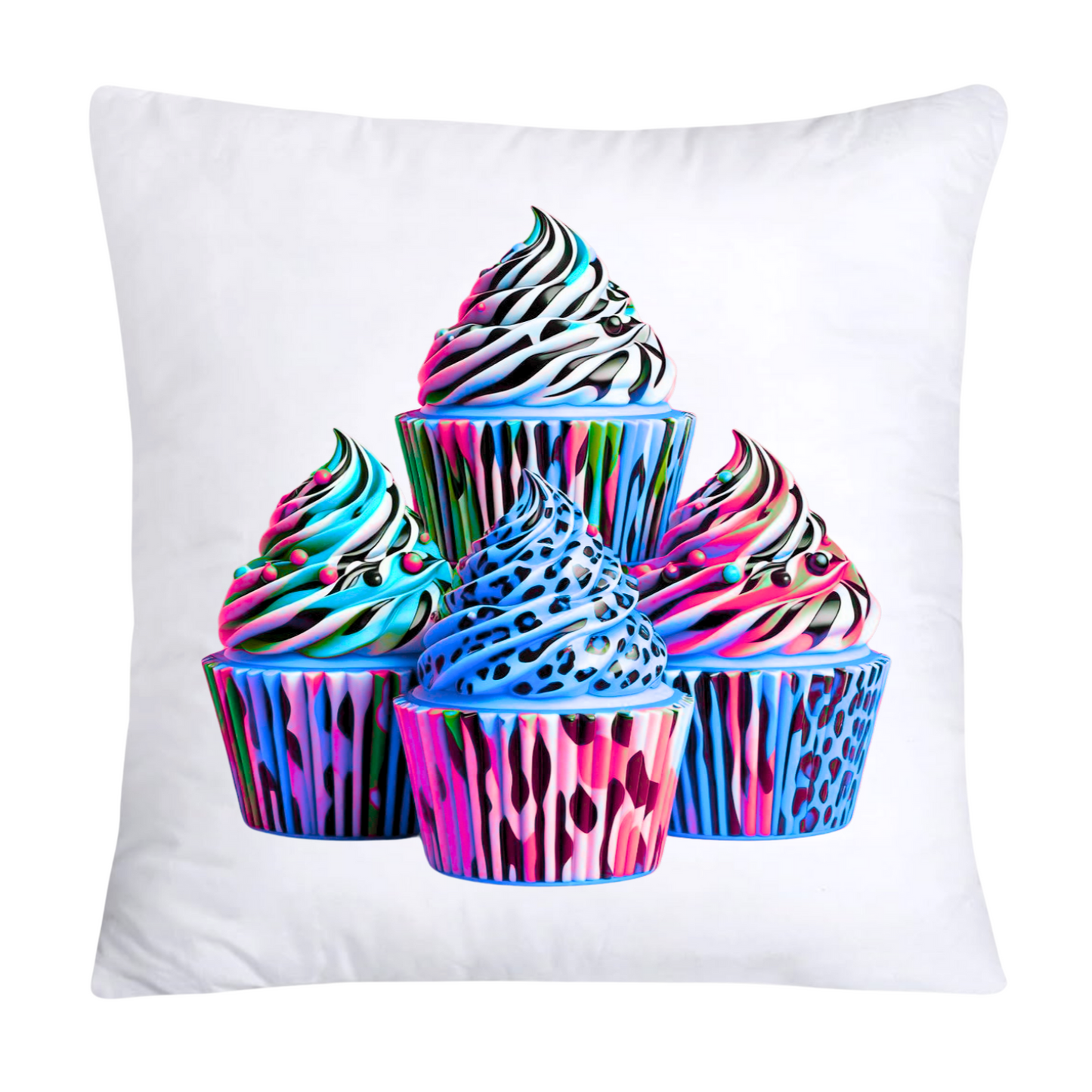 Wild Animal Print Cupcake Throw Pillow Covers 18x18-376