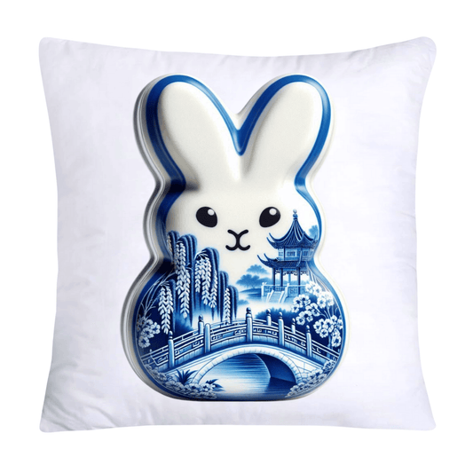 Blue Willow Easter Bunny/Peeps Pillow Covers-18x18-1053