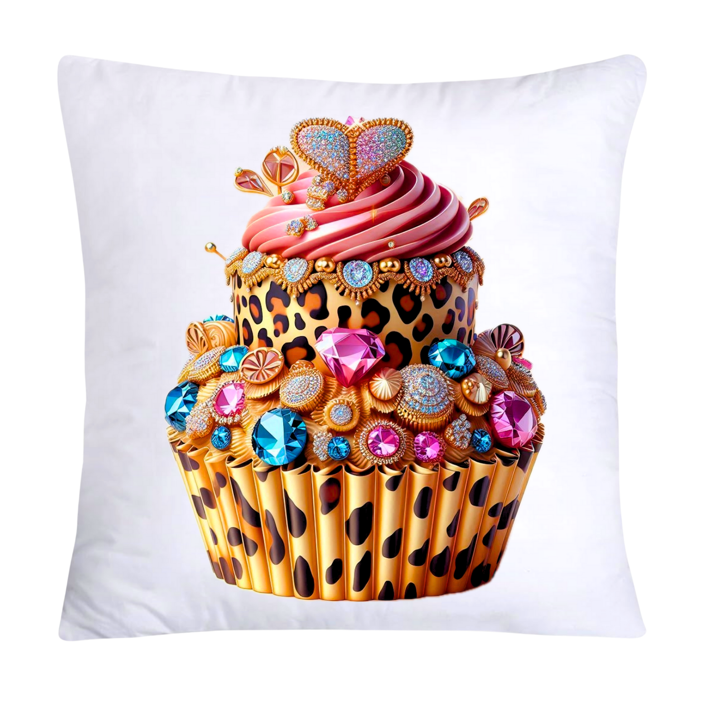 Wild Animal Print Cupcake Throw Pillow Covers 18x18-917