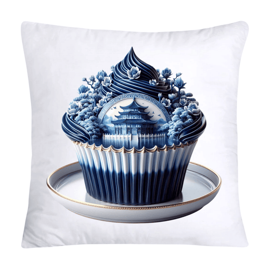 Blue Willow Chinoiserie Cupcake Throw Pillow Covers 18X18-191