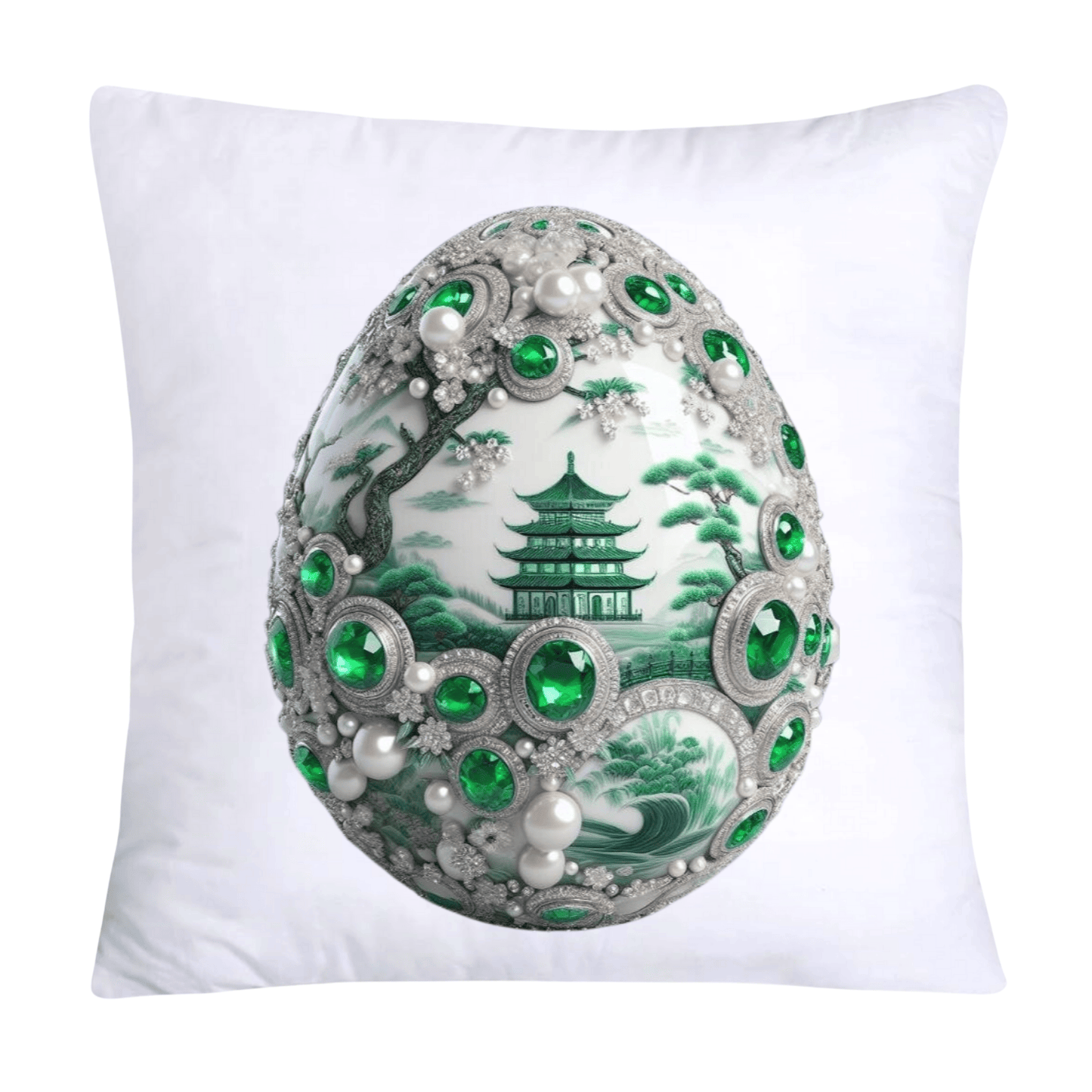 Green Willow Classic Egg 18x18 Pillow Covers-3121
