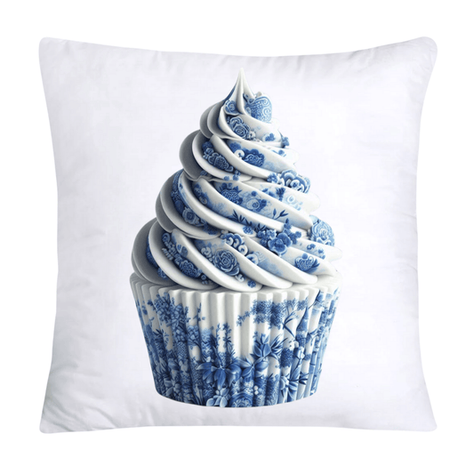 Blue Willow Chinoiserie Cupcake Throw Pillow Covers 18X18-3468
