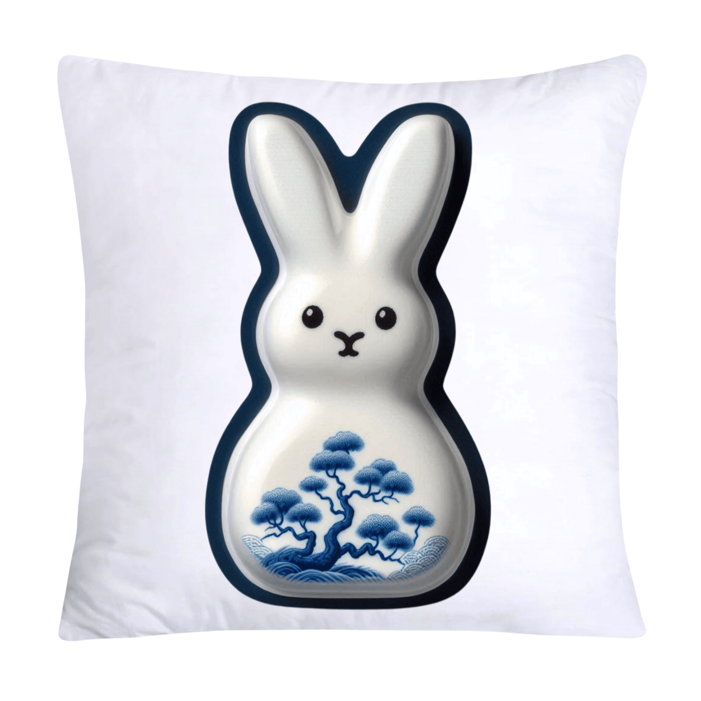 Blue Willow Easter Bunny/Peeps Pillow Covers-18x18-1580