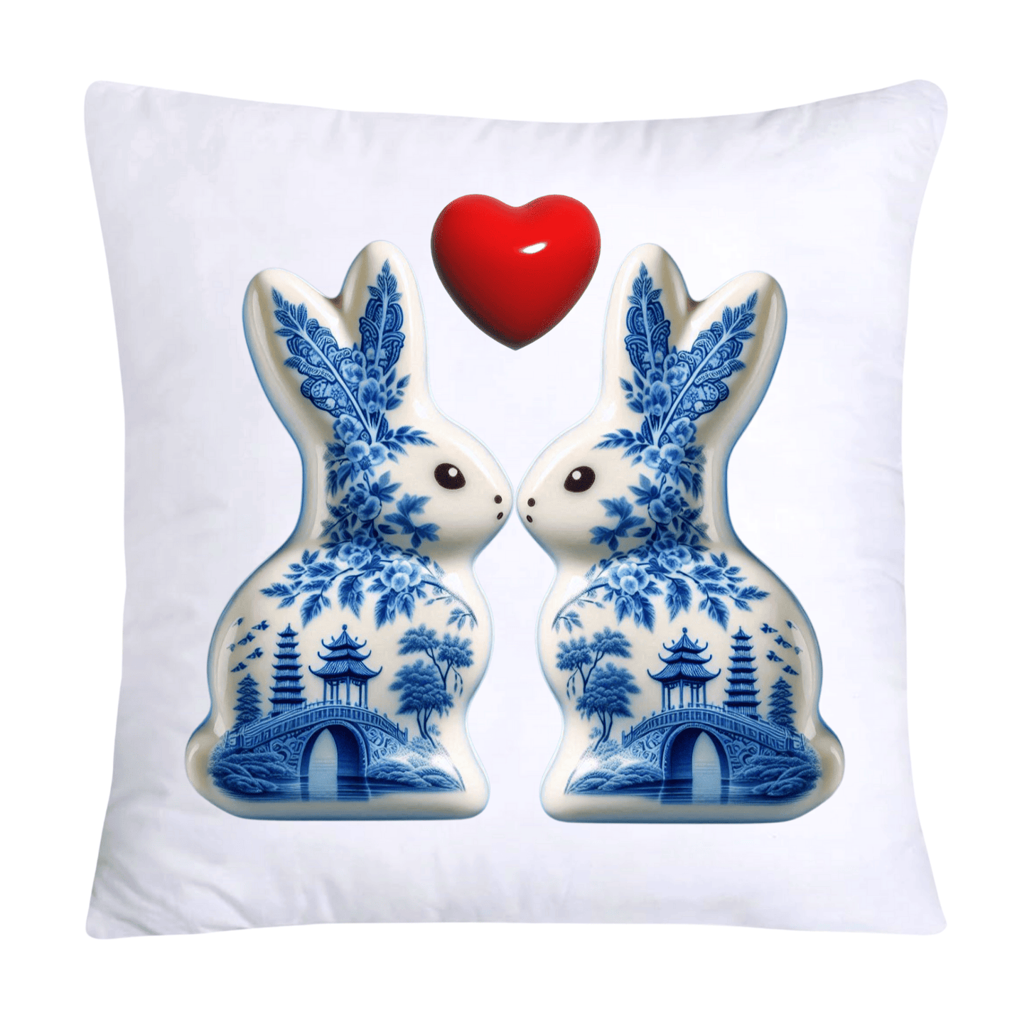 Blue Willow Easter Bunny/Peeps Pillow Covers-18x18-1565
