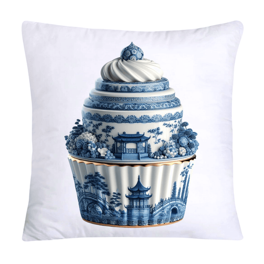 Blue Willow 18x18 Chinoiserie Cupcake Throw Pillow Covers-1586