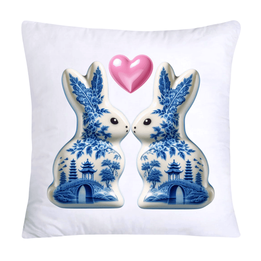 Blue Willow Easter Bunny/Peeps Pillow Covers-18x18-1568