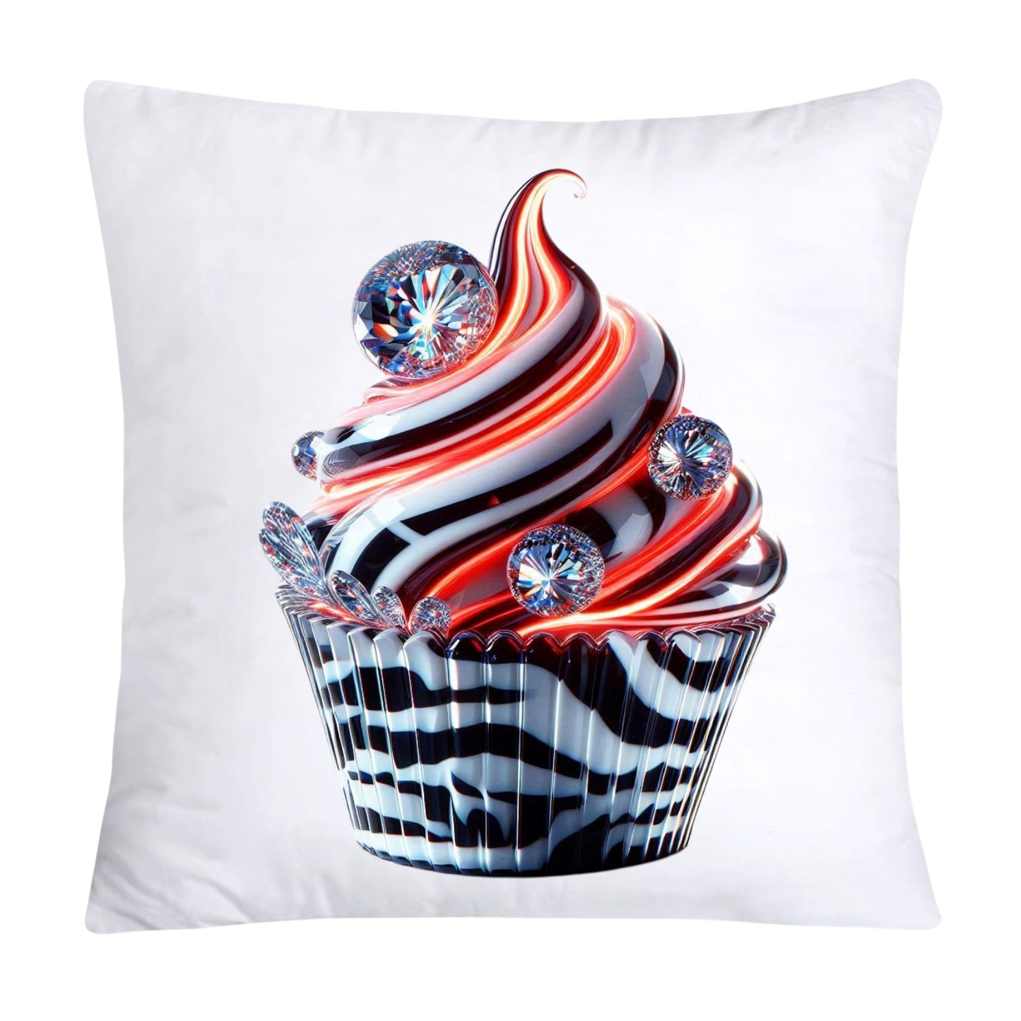 Cupcake Pillow Covers-Handblown Glass Inspired Art Images 18x18-1153
