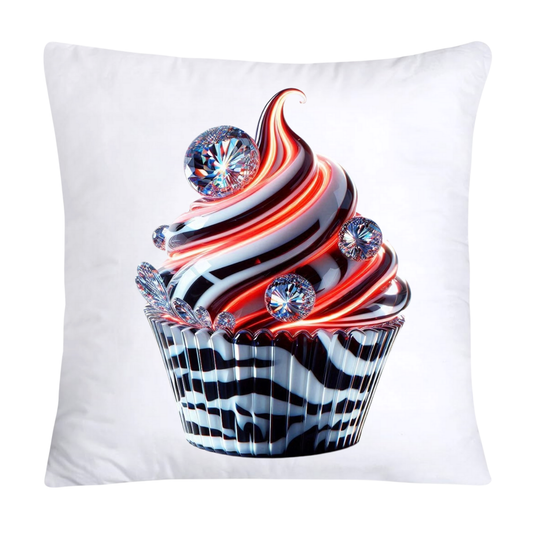 Cupcake Pillow Covers-Handblown Glass Inspired Art Images 18x18-1153