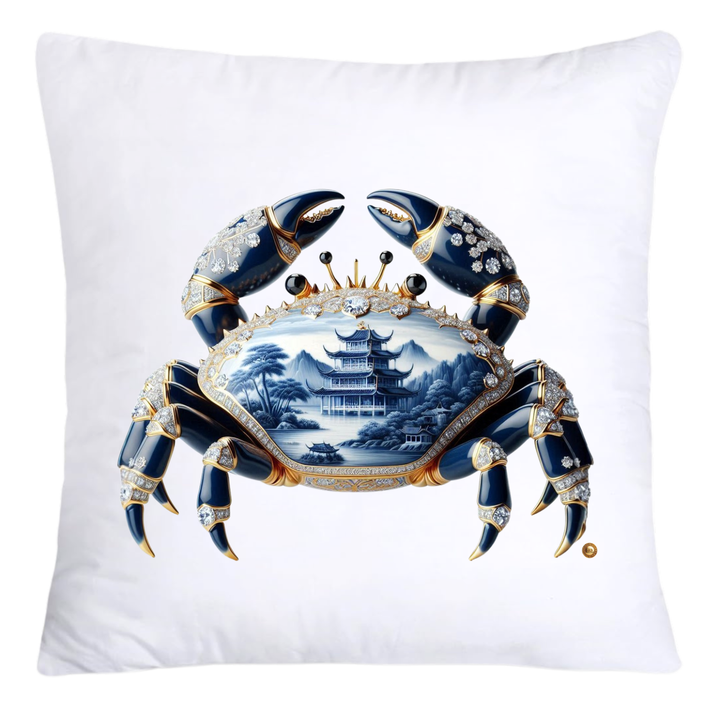 Blue Willow Stunning Crab Pillow Covers-5577