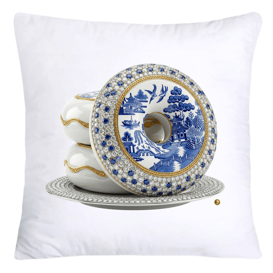 Blue Willow Whimsical Donut Throw Pillow Covers 18X18-4437