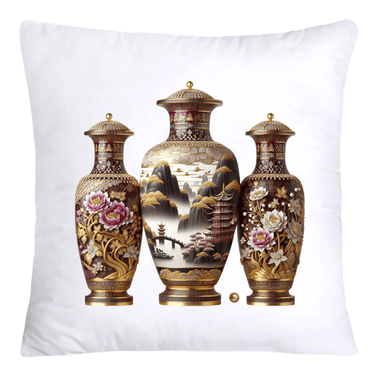 Pink and Gold Willow Chinoiserie Ginger Jar Pillow Covers-5854