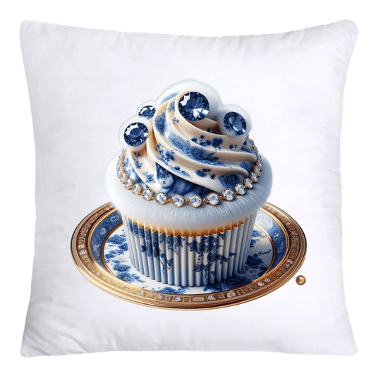 Blue Willow Chinoiserie Cupcake Throw Pillow Covers 18X18-4676