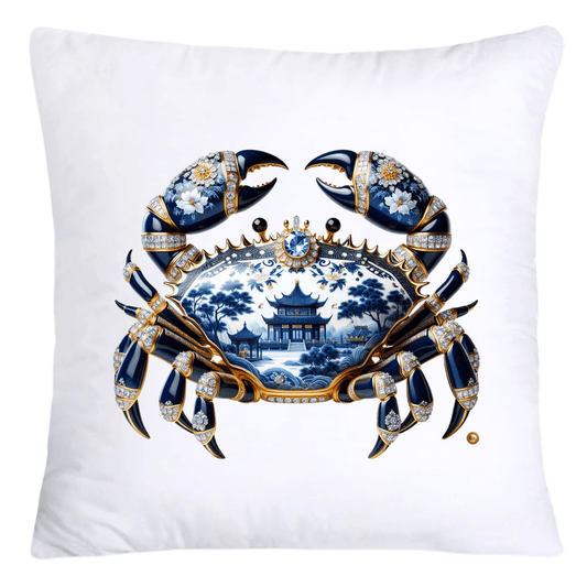 Blue Willow Stunning Crab Pillow Covers-5588