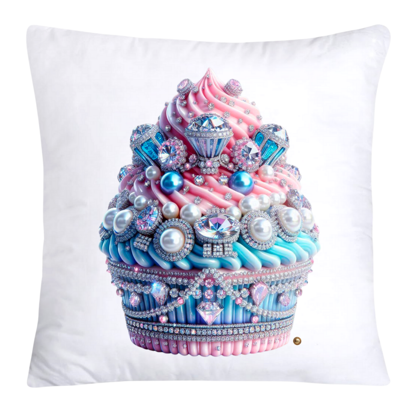 Cotton Candy Pink and Blue Cupcake Pillow Covers-3274