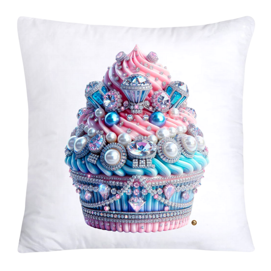 Cotton Candy Pink and Blue Cupcake Pillow Covers-3274