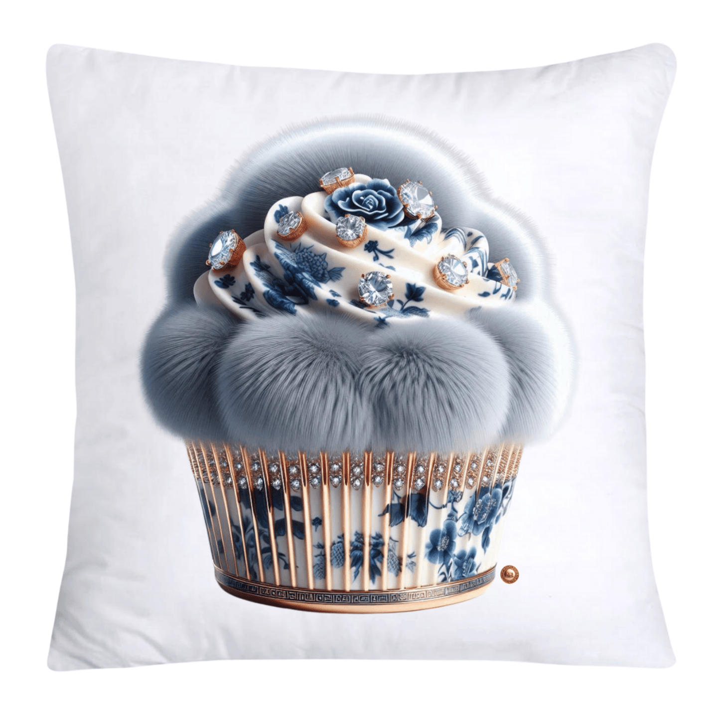 Blue Willow Chinoiserie Cupcake Throw Pillow Covers 18X18-4843