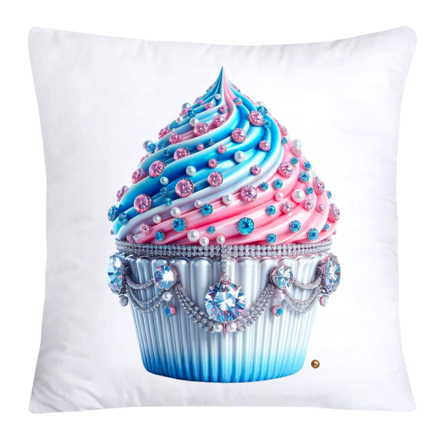 Cotton Candy Pink and Blue Cupcake Pillow Covers-3253