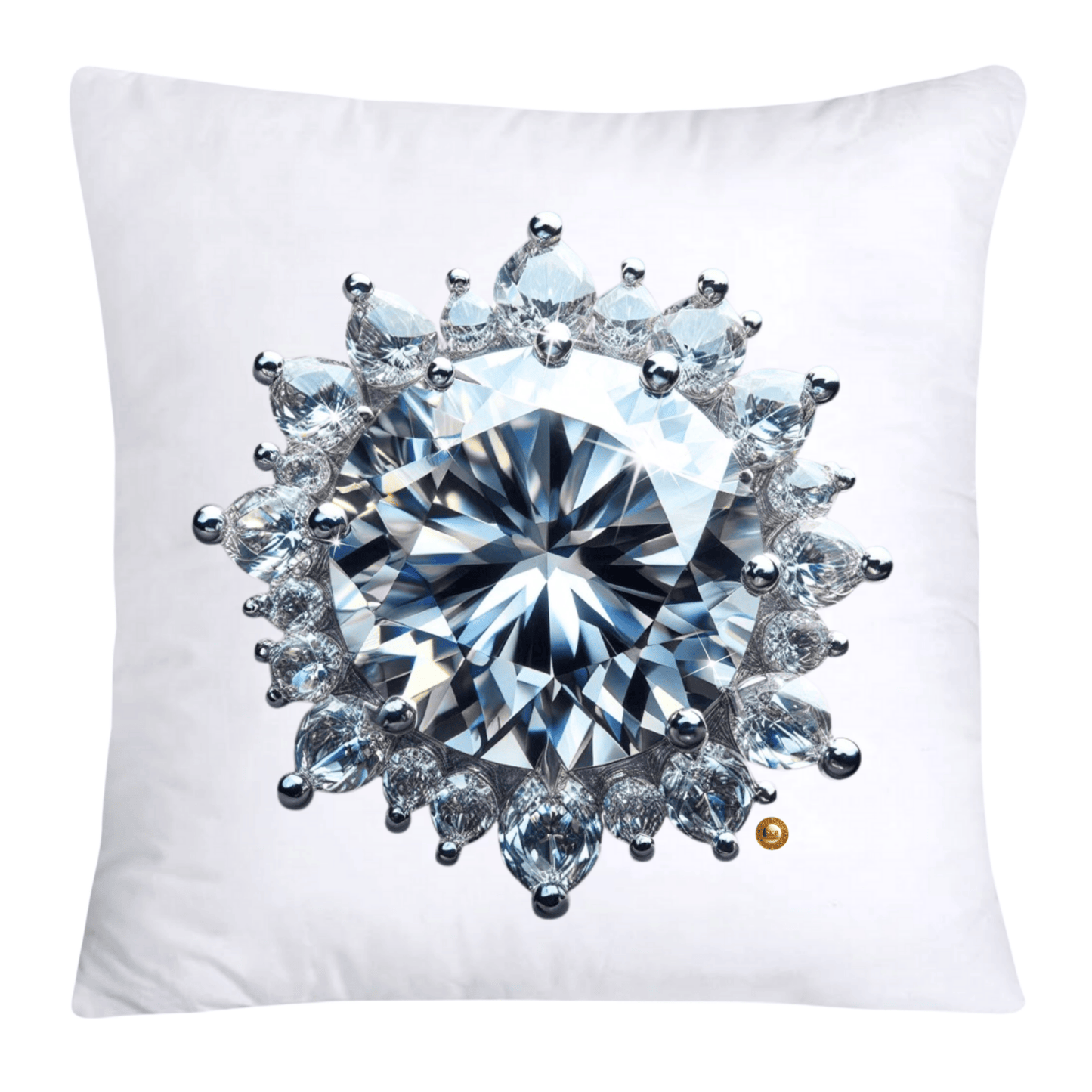 Sparkling Diamond Brooch/Pin Pillow Covers-4774