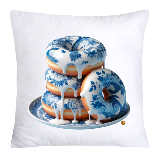Blue Willow Whimsical Donut Throw Pillow Covers 18X18-4445